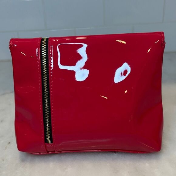 Yves Saint Laurent Purse NWOT red patent leather clutch cosmetic Bag - Picture 7 of 17